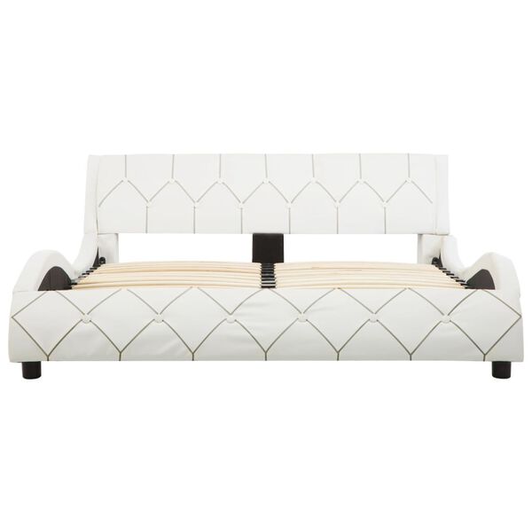 vidaXL feh&eacute;r műbőr &aacute;gykeret 140 x 200 cm