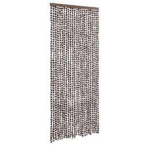 vidaXL barna &eacute;s feh&eacute;r zsen&iacute;lia rovarf&uuml;gg&ouml;ny 100 x 200 cm