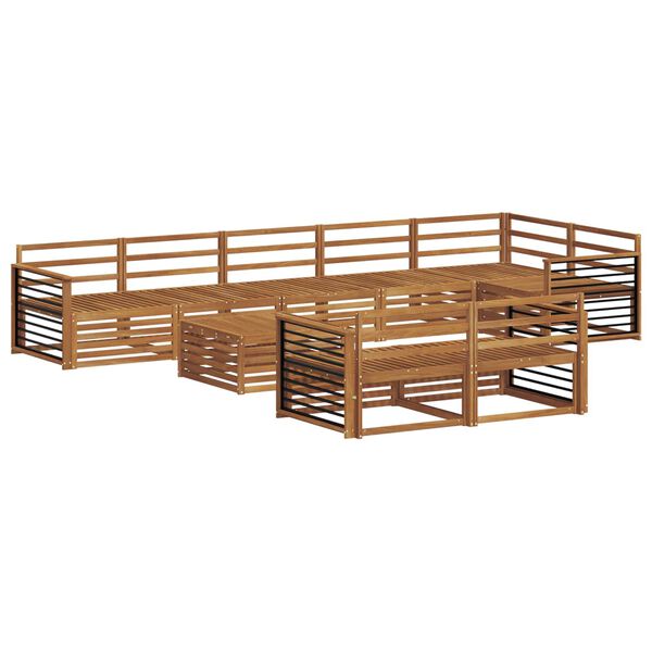 vidaXL K&uuml;lt&eacute;ri kanap&eacute; szett 9 pcs Term&eacute;szetes