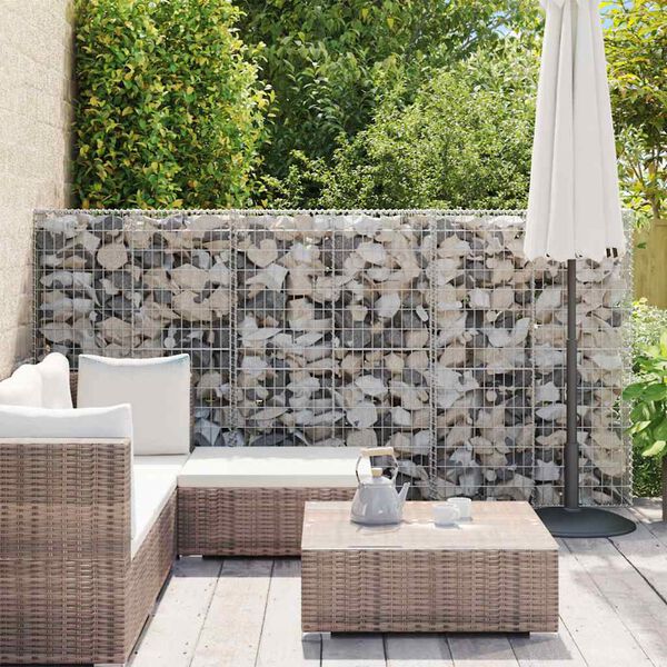 vidaXL gabion kosár fedéllel horganyzott drótból 150 x 100 x 30 cm
