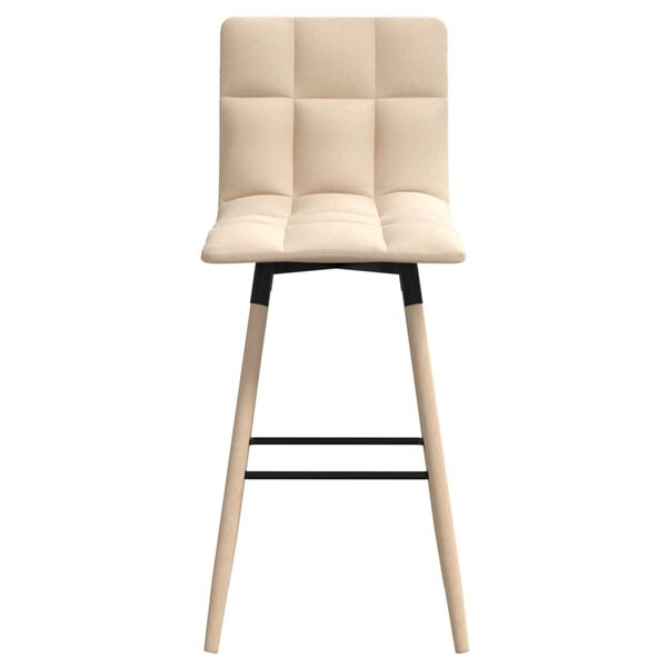 vidaXL 2 db krémszínű szövet bárszék