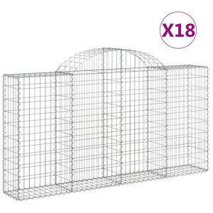 vidaXL 18 db &iacute;ves horganyzott vas gabion kos&aacute;r 200x30x100/120 cm