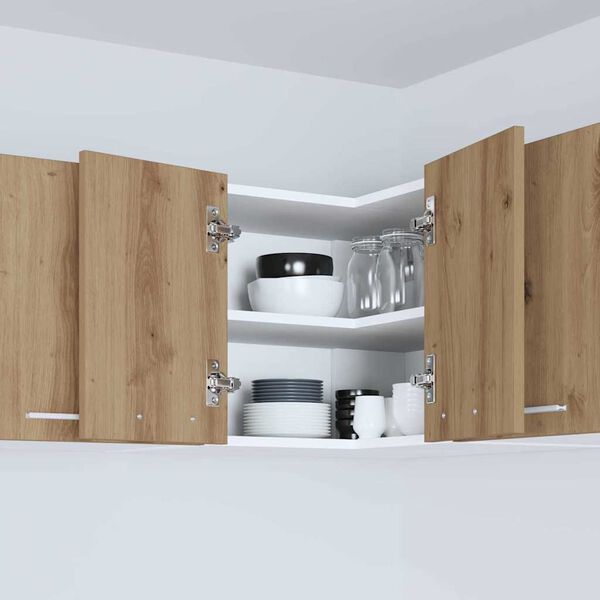 vidaXL F&uuml;ggő szekr&eacute;ny Artisan t&ouml;lgy &eacute;s feh&eacute;r 57 x 57 x 40 cm Faanyag