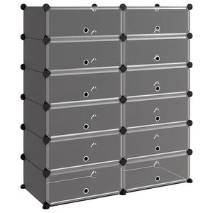 vidaXL fekete polipropil&eacute;n cipőtart&oacute; 94,5x36,5x106 cm