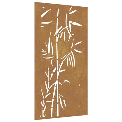 vidaXL bambuszmintás corten acél kerti faldísz 105 x 55 cm