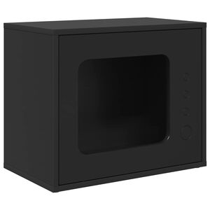 vidaXL Macska H&aacute;z Fekete 51 x 30 x 42,5 cm Szerelt Fa