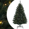 vidaXL Műanyag Hajtogat&oacute;s Kar&aacute;csonyfa 150 cm 150 LED Meleg feh&eacute;r PVC