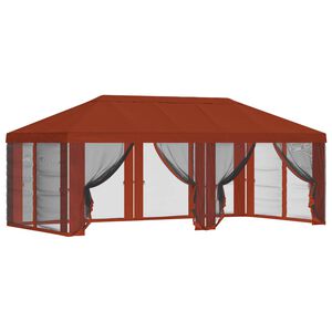 vidaXL Napernyő ponyva oldalfalakkal Terrakotta 600,5 x 300,5 cm