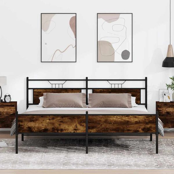 vidaXL f&uuml;st&ouml;s t&ouml;lgy sz&iacute;nű f&eacute;m &aacute;gykeret matrac n&eacute;lk&uuml;l 193 x 201 cm