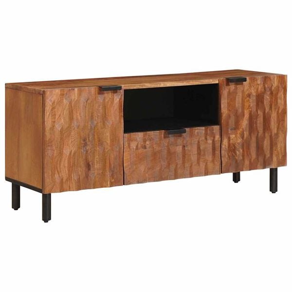vidaXL TV szekr&eacute;ny Ak&aacute;cbarna fel&uuml;let 105 x 33,5 x 46 cm T&ouml;m&ouml;r Mang&oacute;f&aacute;t