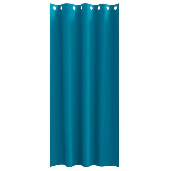 vidaXL Fekete F&uuml;gg&ouml;ny Gyűrűkkel 2 pcs T&uuml;rkiz 245 x 140 cm Poli&eacute;szter