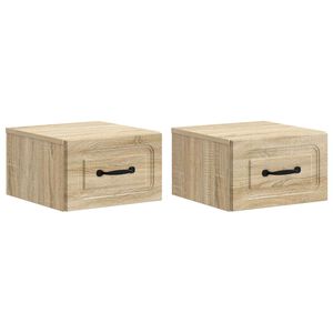 vidaXL Fali &eacute;jjeli szekr&eacute;ny 2 db Sonoma T&ouml;lgy 34,5 x 33 x 20 cm