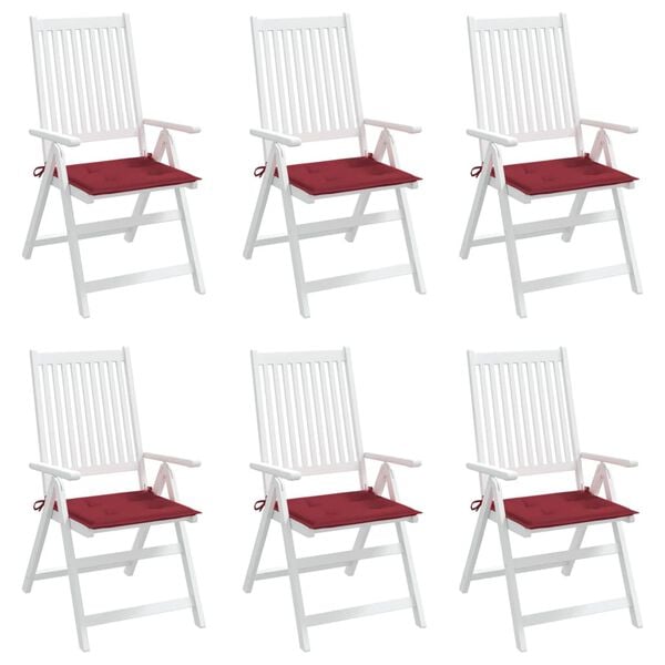 vidaXL 6 db bordó oxford szövet kerti székpárna 50 x 50 x 4 cm