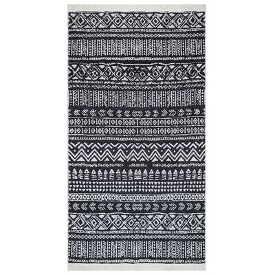 vidaXL fekete-fehér pamutszőnyeg 120 x 180 cm