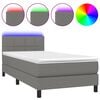 vidaXL s&ouml;t&eacute;tsz&uuml;rke sz&ouml;vet rug&oacute;s &eacute;s LED-es &aacute;gy matraccal 90x200 cm