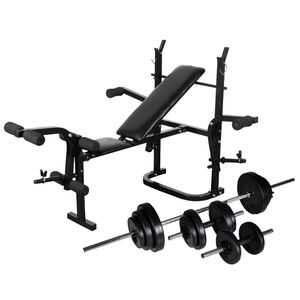 vidaXL s&uacute;lyz&oacute;pad &aacute;llv&aacute;nnyal/egykezes &eacute;s k&eacute;tkezes s&uacute;lyz&oacute;szettel 30,5 kg