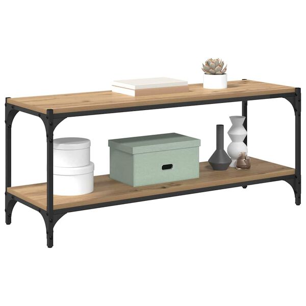 vidaXL TV szekr&eacute;ny Artisan t&ouml;lgy 100x33x41cm Műszaki fa &eacute;s vas