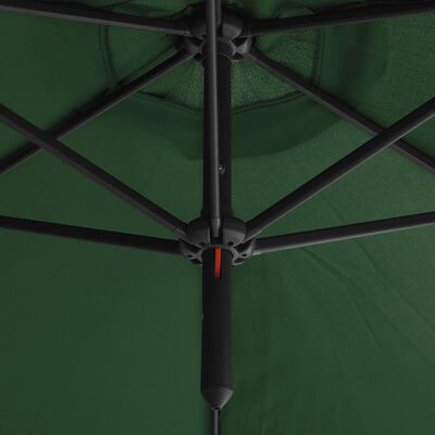 vidaXL zöld dupla napernyő acélrúddal 600 cm