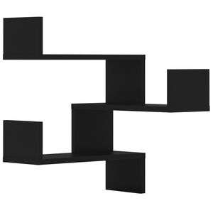 vidaXL 2 db fekete szerelt fa fali sarokpolc 40 x 40 x 50 cm