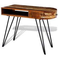 vidaXL tömör újrahasznosított fa íróasztal vas lábakkal