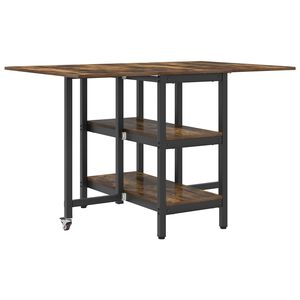 vidaXL &Eacute;tkezőasztal 122 x 80 x 76,5 cm Szerelt Fa F&uuml;st&ouml;s T&ouml;lgy