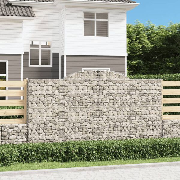 vidaXL 9 db &iacute;ves horganyzott vas gabion kos&aacute;r 300x30x160/180 cm