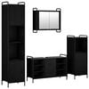 vidaXL F&uuml;rdőszobai Szekr&eacute;ny Szett 4 db Fekete T&ouml;lgy 40 x 36 x 181 cm