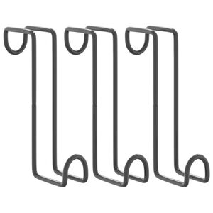 vidaXL 3 db fekete acél kantárakasztó