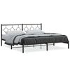 vidaXL fekete f&eacute;m &aacute;gykeret fejt&aacute;ml&aacute;val 193 x 203 cm