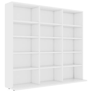 vidaXL feh&eacute;r szerelt fa CD-tart&oacute; szekr&eacute;ny 100 x 23 x 89,5 cm