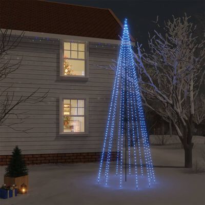vidaXL karácsonyfa cövekkel 732 kék LED-del 500 cm