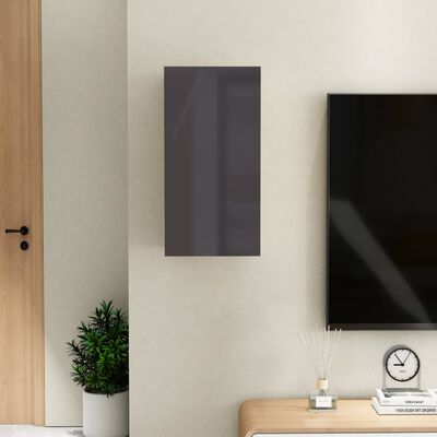 vidaXL magasfényű szürke forgácslap TV-szekrény 30,5 x 30 x 60 cm