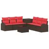 vidaXL Kanap&eacute; Szett 8 db Barna &eacute;s Piros 55 x 55 x 37 cm