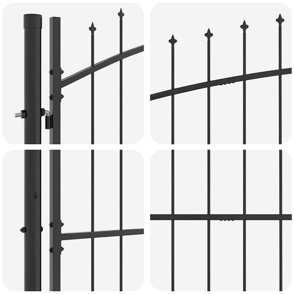 vidaXL Kerti kapu Fekete 175 x 500 cm