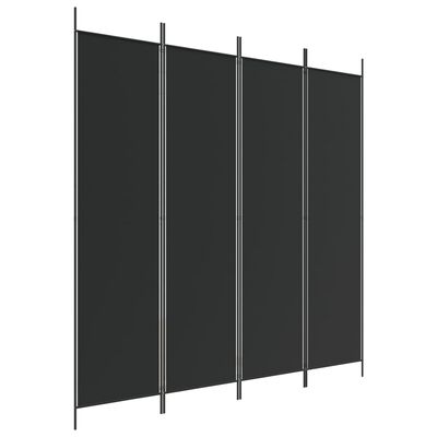 vidaXL 4 paneles fekete szövet térelválasztó 200 x 200 cm