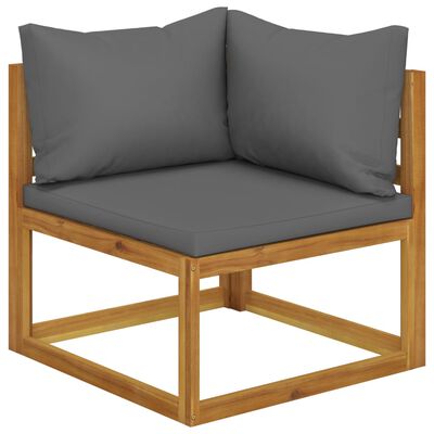 3057611 vidaXL 9 Piece Garden Lounge Set with Cushion Solid Acacia Wood (4x311856+311866)