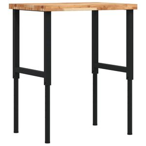 vidaXL tömör bükkfa négyszög alakú munkapad 80 x 60 x (73-99,5) cm