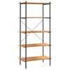 vidaXL 5 szintes polcrendszer fekete &eacute;s t&ouml;lgy 80x40x163 cm