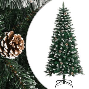 vidaXL z&ouml;ld PVC műkar&aacute;csonyfa &aacute;llv&aacute;nnyal 120 cm