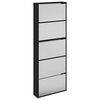 vidaXL fekete 5 szintes cipőszekr&eacute;ny t&uuml;k&ouml;rrel 63 x 17 x 169,5 cm