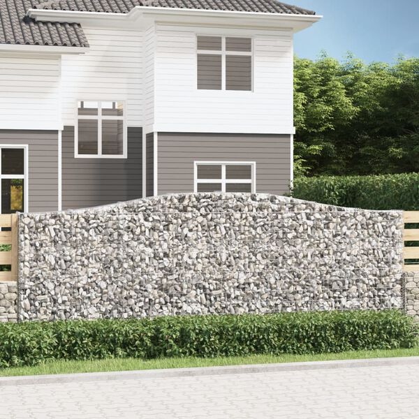 vidaXL 3 db íves horganyzott vas gabion kosár 400x30x140/160 cm