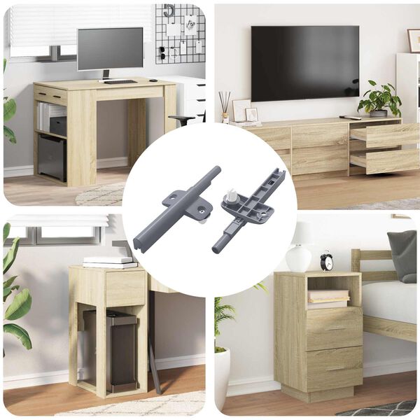 vidaXL L&aacute;gy z&aacute;r&oacute;d&aacute;s&uacute; leng&eacute;scsillap&iacute;t&oacute; 2 pcs Sz&uuml;rke 125 x 47 x 15 mm PP