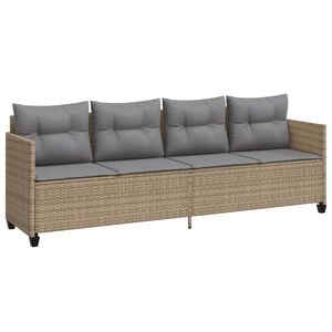 vidaXL b&eacute;zs polyrattan napoz&oacute;&aacute;gy p&aacute;rn&aacute;val