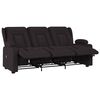 vidaXL 3 szem&eacute;lyes fekete műbőr d&ouml;nthető massz&aacute;zsfotel poh&aacute;rtart&oacute;val