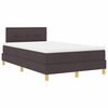 vidaXL LED Box Spring &Aacute;gy fejt&aacute;ml&aacute;val S&ouml;t&eacute;t Barna 120 x 190 cm sz&ouml;vet