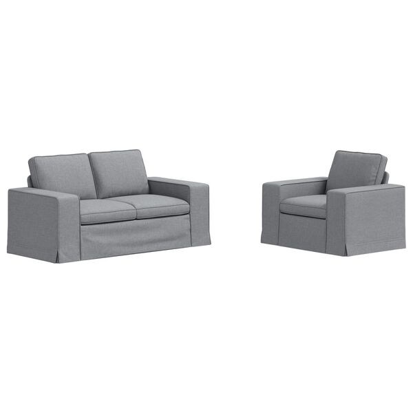 vidaXL Kanap&eacute; Szett 2 pcs Vil&aacute;gossz&uuml;rke 182 x 80 x 82 cm sz&ouml;vet