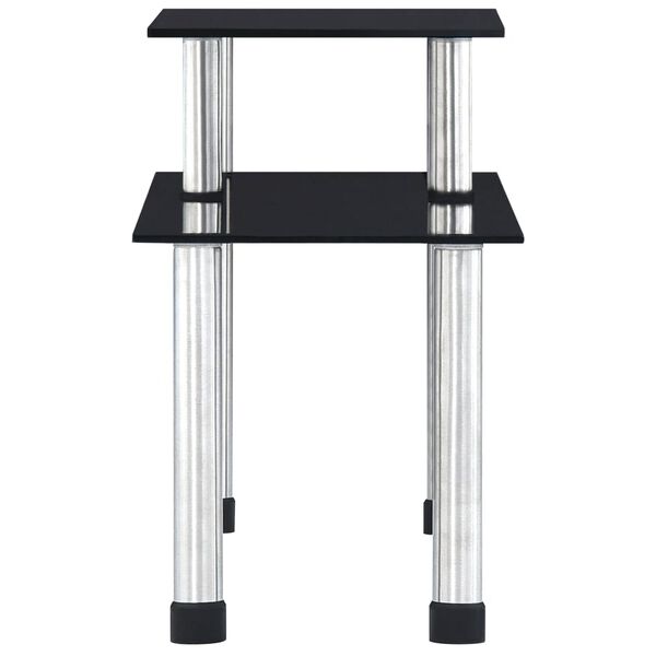 vidaXL fekete edzett üveg konyhai polc 45 x 16 x 26 cm