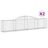 vidaXL 2 db íves horganyzott vas gabion kosár 300x30x60/80 cm