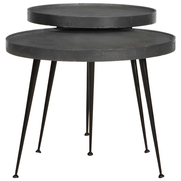 vidaXL 3 db ezüst színű szerelt fa dohányzóasztal