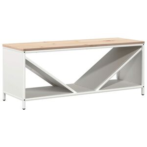 vidaXL feh&eacute;r tűzifa &aacute;llv&aacute;ny fa tetővel 100,5x35,5x40 cm
